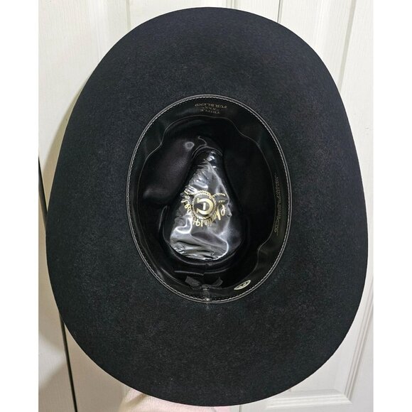 Charlie 1 Horse Black Felt Cowboy Hat 7 1/8 Western Festival Lainey Wilson Style - Picture 8 of 13